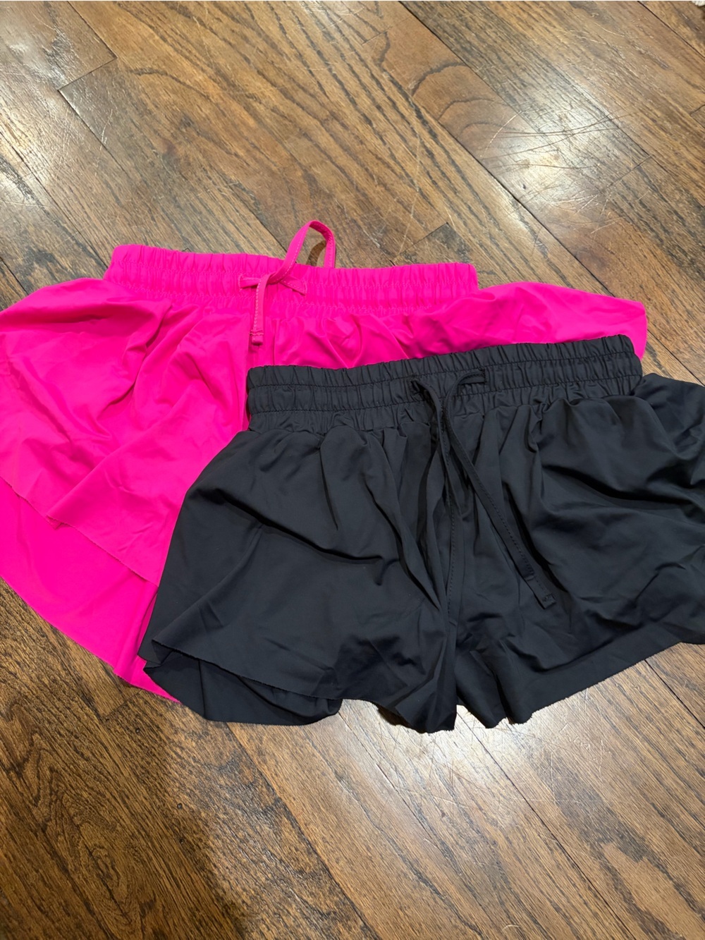 Suzette Collection bundle of 2 pair of butterfly shorts pink & black med (8-10)